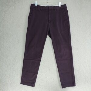 Banana Republic Chinos Mens 32x30 Mason Athletic Tapered Fit Plum Stretch Flat